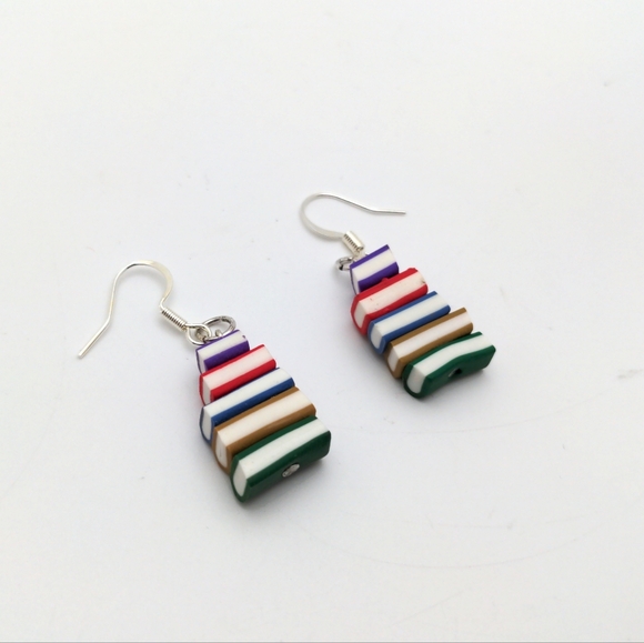 Colorful Bookstack Earrings - Picture 4 of 14